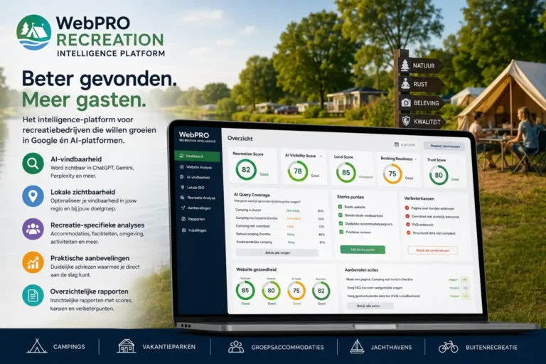 WebPRO Recreation Intelligence voor de recreatiesector